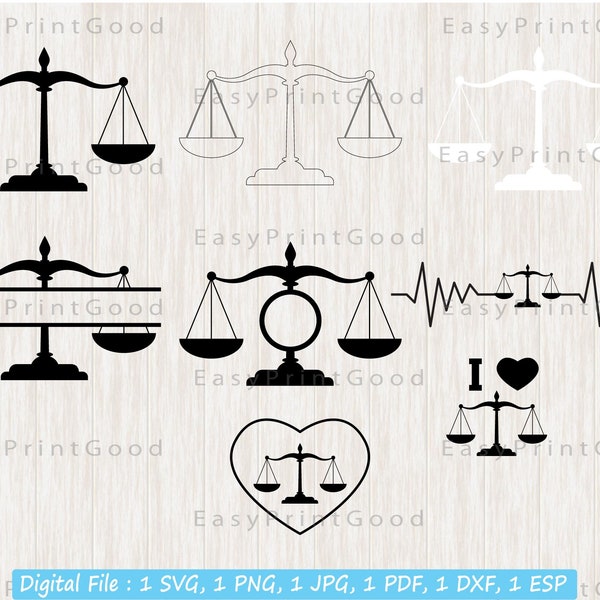 Justice Svg Bundle, Justice Scales Split Monogram, Law Scales Name Frame, Lawyer, Scales of Justice, Law Scales, Scales, Cut file, Cricut