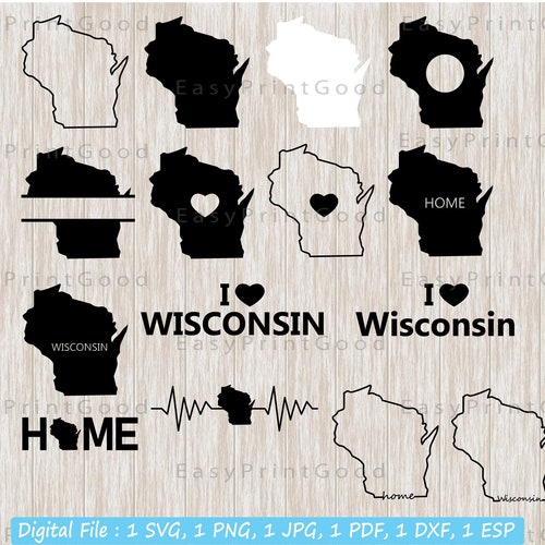 Wisconsin State SVG / Cut File / Cricut / Clip Art / - Etsy