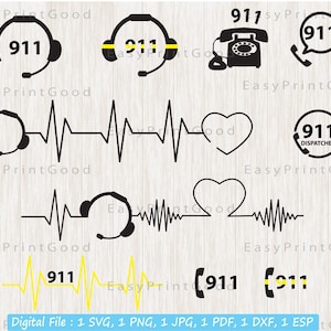 Svg-bundel verzender, 911 verzender headset, verzender Svg, 11 verzender, 911 verzender Heart Beat, verzender shirt, gesneden bestand, Cricut