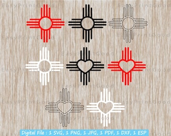 New Mexico Zia Sun Symbol SVG: State Flag Clipart (Digital Download)