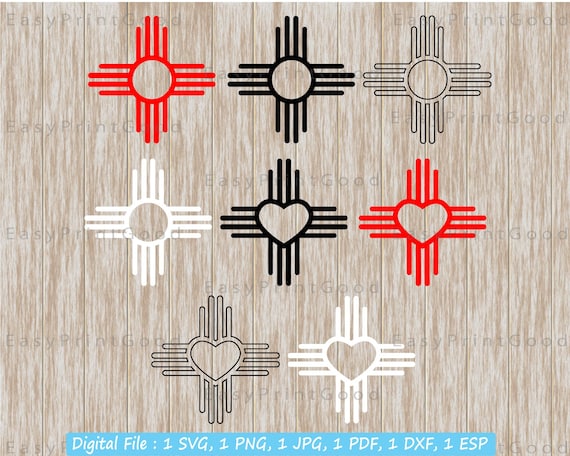 New Mexico Zia Sun Symbol SVG: State Flag Clipart (Digital Download)