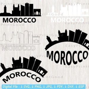 Marokko Svg, Marokko Svg Skyline, Casablanca Marokko Afrika Skyline Cityscape silhouet, Casablanca Skyline, Cut bestand, Cricut Svg