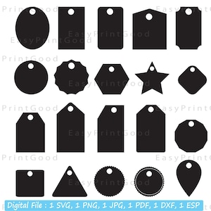 Tags Bundle Svg, Tags para presentes Svg, Tags Labels Svg Price Tags Clipart Labels, Tags Gift Svg, Tags Silhouette Tags decorativas, arquivo de corte Cricut