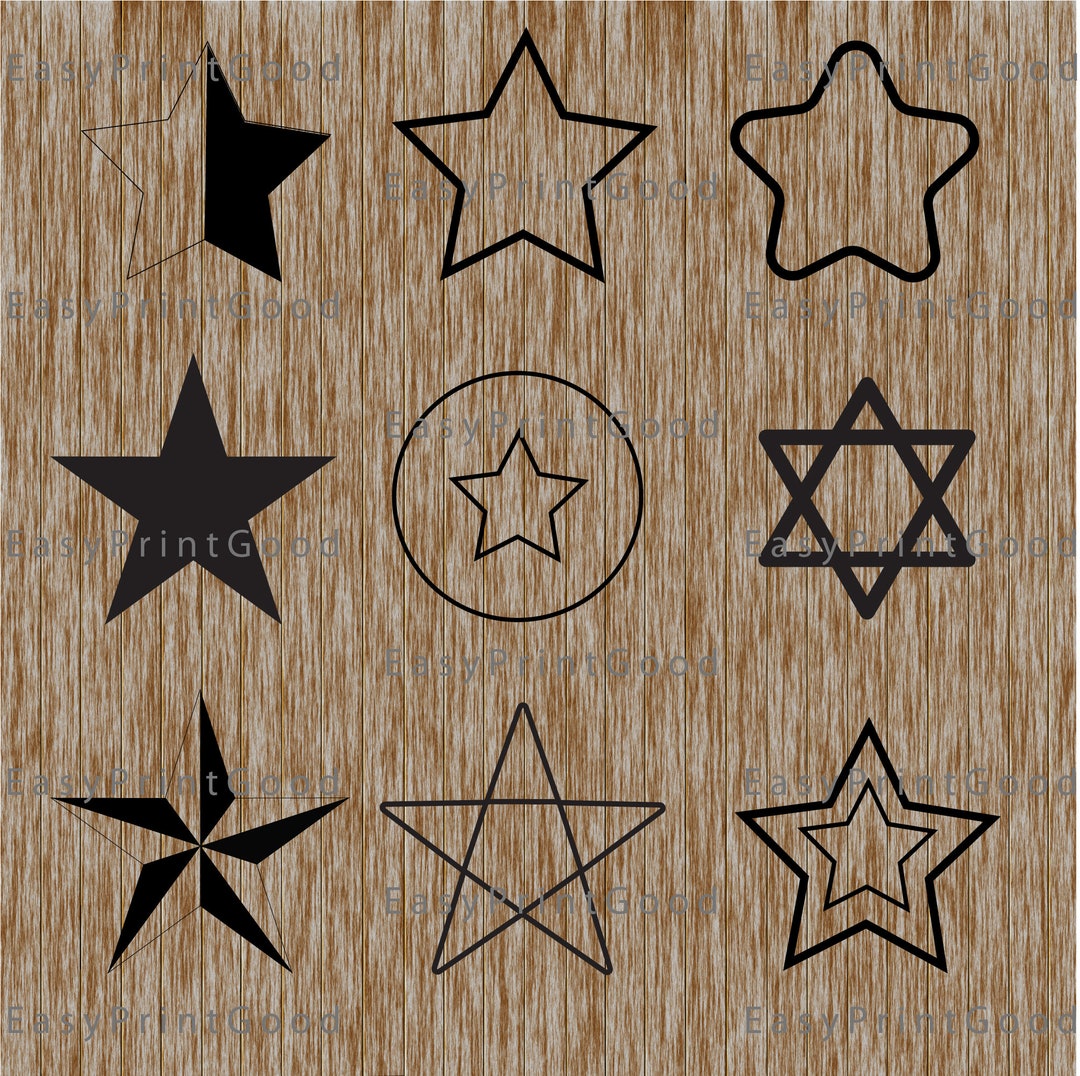 Stars Shape Stars Clipart Stars Silhouette Digital Clipart for Design ...