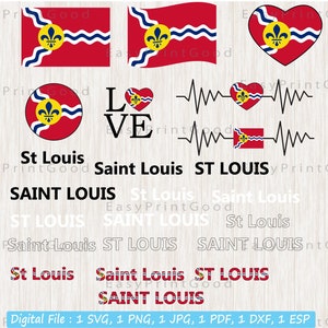 St Louis Flag Clipart: SVG, PNG, PDF Cut File (Instant Download)