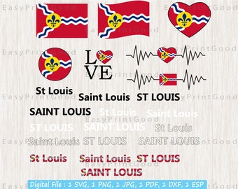 St Louis Flag Clipart: SVG, PNG, PDF Cut File (Instant Download)