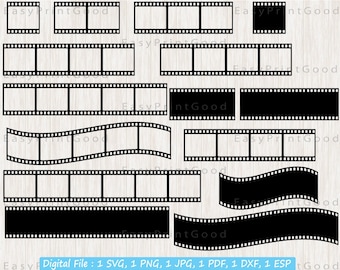 Clipe de tira de filme vintage: filme de cinema SVG, arquivo de corte Cricut