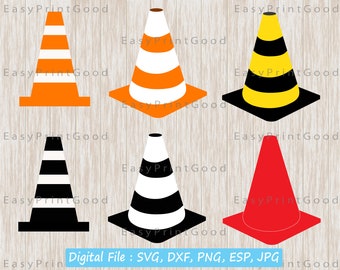 Cono de tráfico Svg Road Hazard Cone Svg Seguridad Precaución Svg Traffic Cone Clipart Construcción svg Traffic Cone Silhouette SVG File for Cricut