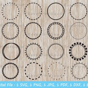 12 Round Dotted Monogram Frames Svg, Circle Monogram Frame Svg, Dooted Circle Wreaths Svg, Wedding Gift Svg, Round Frames, Cut file, Cricut