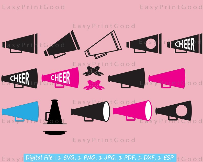 Cheer Megaphone Svg Cheer Svg Megaphone Svg Cut Files Cheer Etsy