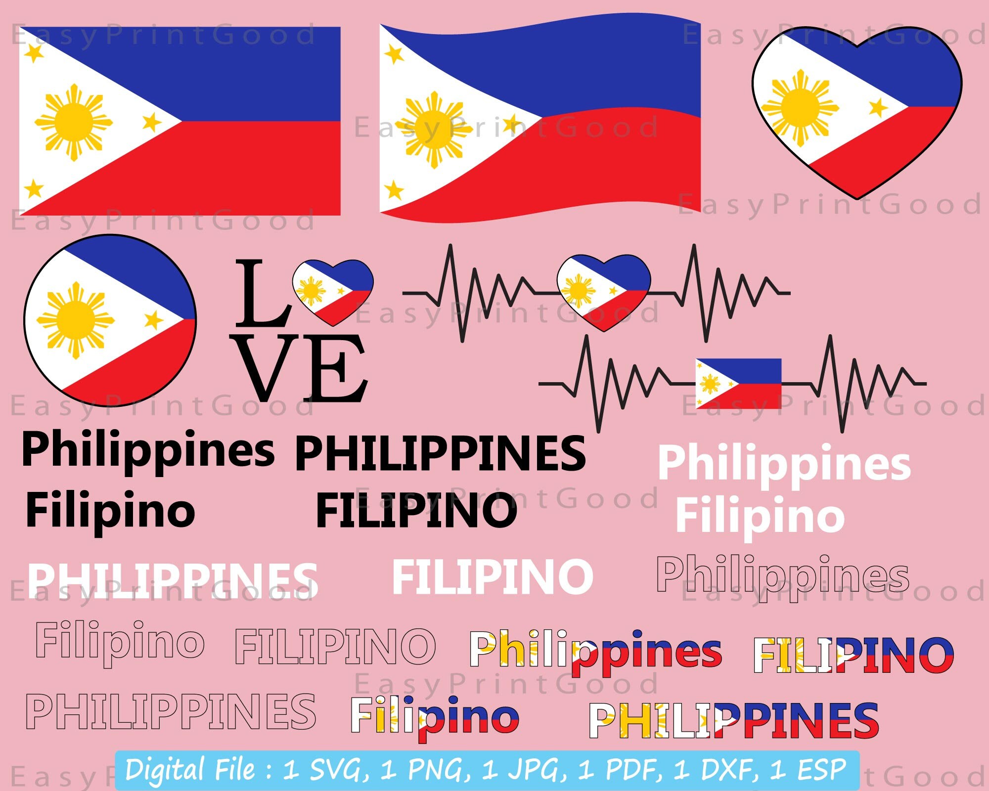 9. Bold Filipino Flag Nail Art - wide 1
