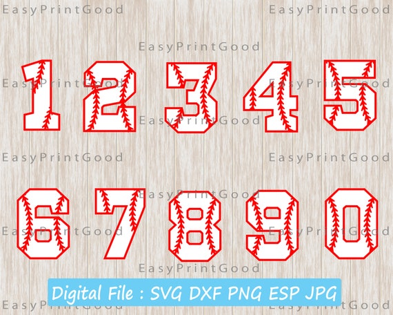 Download Numbers Svg Baseball Numbers Baseball Cricut Numbers Etsy