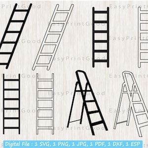 Ladder SVG Bundle, Ladder Svg, Step Svg, Rail Svg, Climb Clip Art, Ladder Vector, Step Ladder, Ladder Cutting Cut File, Cricut svg