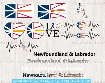Newfoundland and Labrador Flag SVG Bundle: Canadian Province Banner (Cut File)