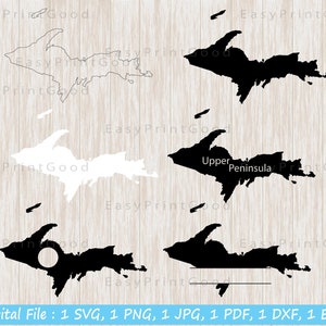 Michigan SVG Bundle: State Clipart, Monogram Silhouette (Digital Download)