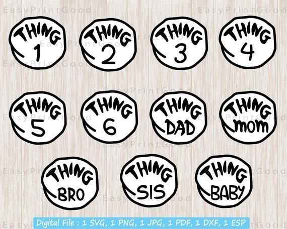 Thing 1 Thing 6 Svg Seuss Svg Thing Clipart Thing Dad - Etsy