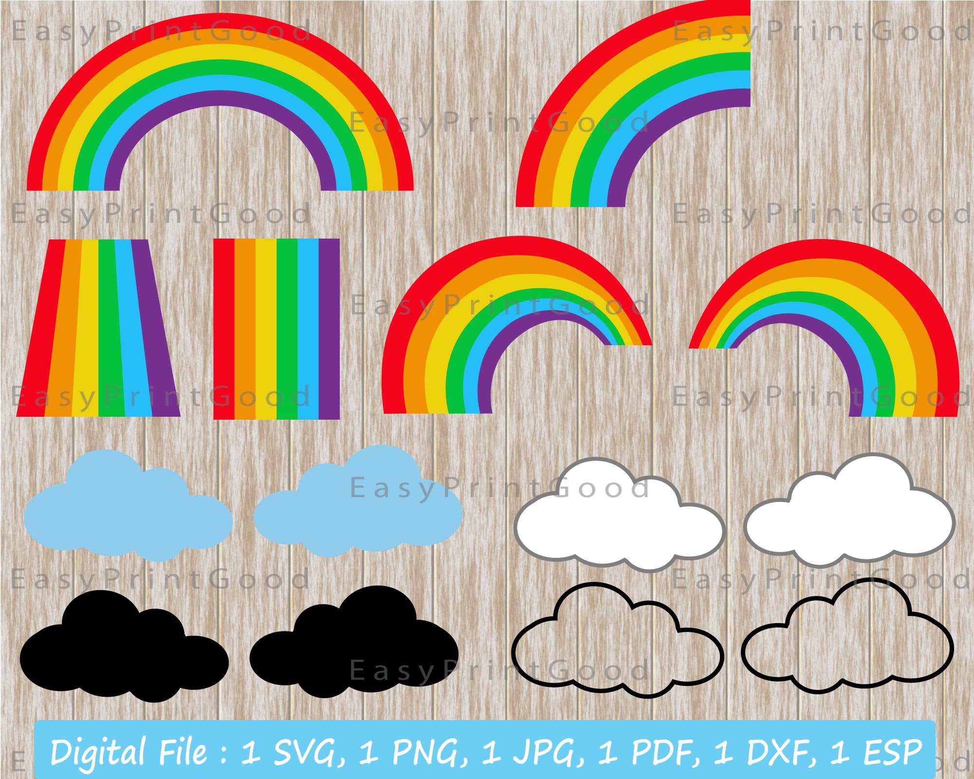 Rainbow Svg Rainbow Cut File Rainbow Clipart Rainbow With Etsy