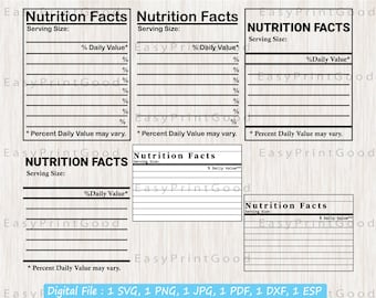 Nutrition Facts Svg, Nutrition, Nutrition Facts Clipart, Nutritional Facts Blank, Nutrition Facts Template Svg, Cut file, Cricut