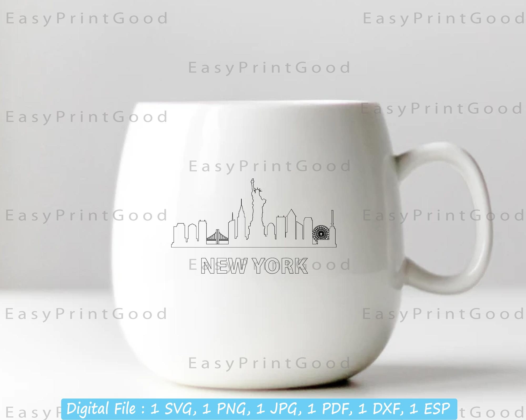 NEW YORK Svg, New York Skyline Cityscape Silhouette, New York City Svg ...
