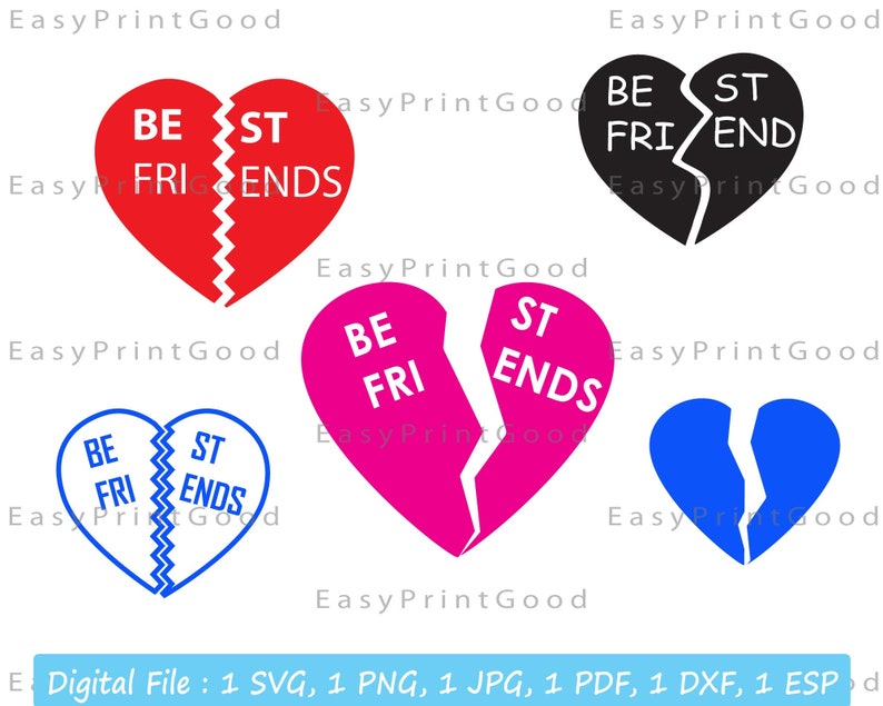 Download Best Friends Svg Broken Heart Svg Besties Clipart Friends ...