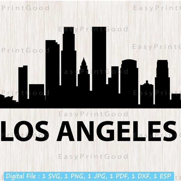 LOS ANGELES Svg, California Skyline Cityscape Silhouette, City Shirt Svg, Los Angeles Svg, LA Cityscape Vinyl Sign Design, Cut file, Cricut