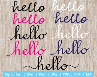 Hello Handlettered Svg Bundle: Family Home Decor Clipart (Digital Download)