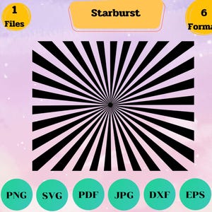 Starburst Stencil Cutout Svg Starburst Clipart Starburst Silhouette Download digital arquivo cortado em Svg Dxf Jpg Eps Png formatos Cricut svg