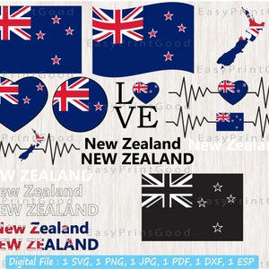 Nieuw-Zeelandse vlag bundel Svg, Nieuw-Zeelandse vlag, Nieuw-Zeelandse natie land banner, liefde, zwaaien, Nieuw-Zeeland ClipArt, gesneden bestand, Cricut
