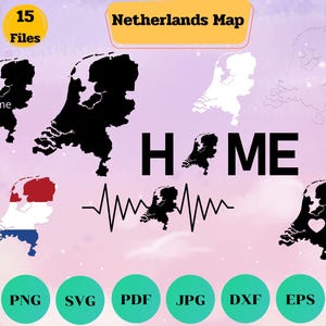 Nederland SVG-bundel, clipart, overzicht, kaart van Nederland, liefde, huis, Nederlandse kaart, land van Nederland, monogramlijst, gesneden bestand, Cricut