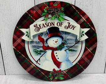 Wreath Sign, Christmas Sign, Winter Sign, Holiday Sign, Season of Joy