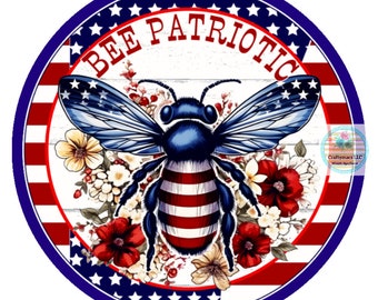 Wreath Sign, Bee Patriotic Sign, Military sign, Front Door Decor