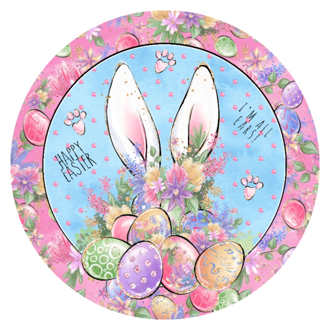 Wreath Sign Easter Bunny Ears Sign Easter Egg Sign Holiday - Etsy