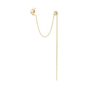 Star Shower Gold Drop Earrings-14K 18K Solid Gold, Diamond Dangle Earrings, Elegant Minimalist Jewelry, Handmade Ethical Fine Jewelry
