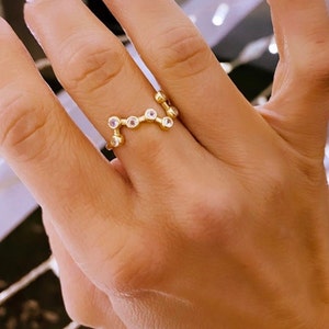 Zodiac Ring. Constellation Gold Ring. Big Dipper Ring. Constellation Ring. Solid Gold Constellation Jewellery. Lunar Jewelry. Astrology Ring