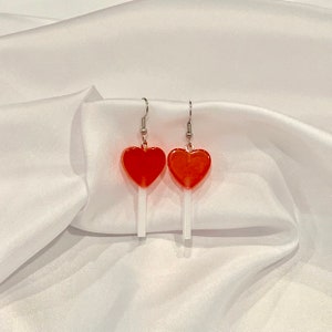 heartshaped lollipop earrings