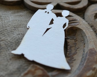 Laser Cut Groom and Bride Shape, Wedding Couple Chipboard Die Cut, Set of 10 pcs.