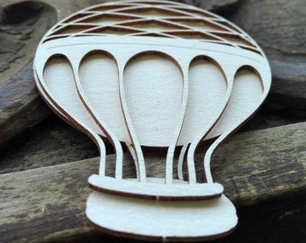 Hot Air Balloon Chipboard Die Cut, Up Up and Away Laser Cut Shape for Scrapbooking