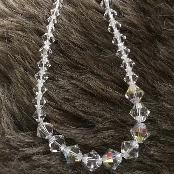 Vintage graduated Swarovski elements 925 necklace - image 8