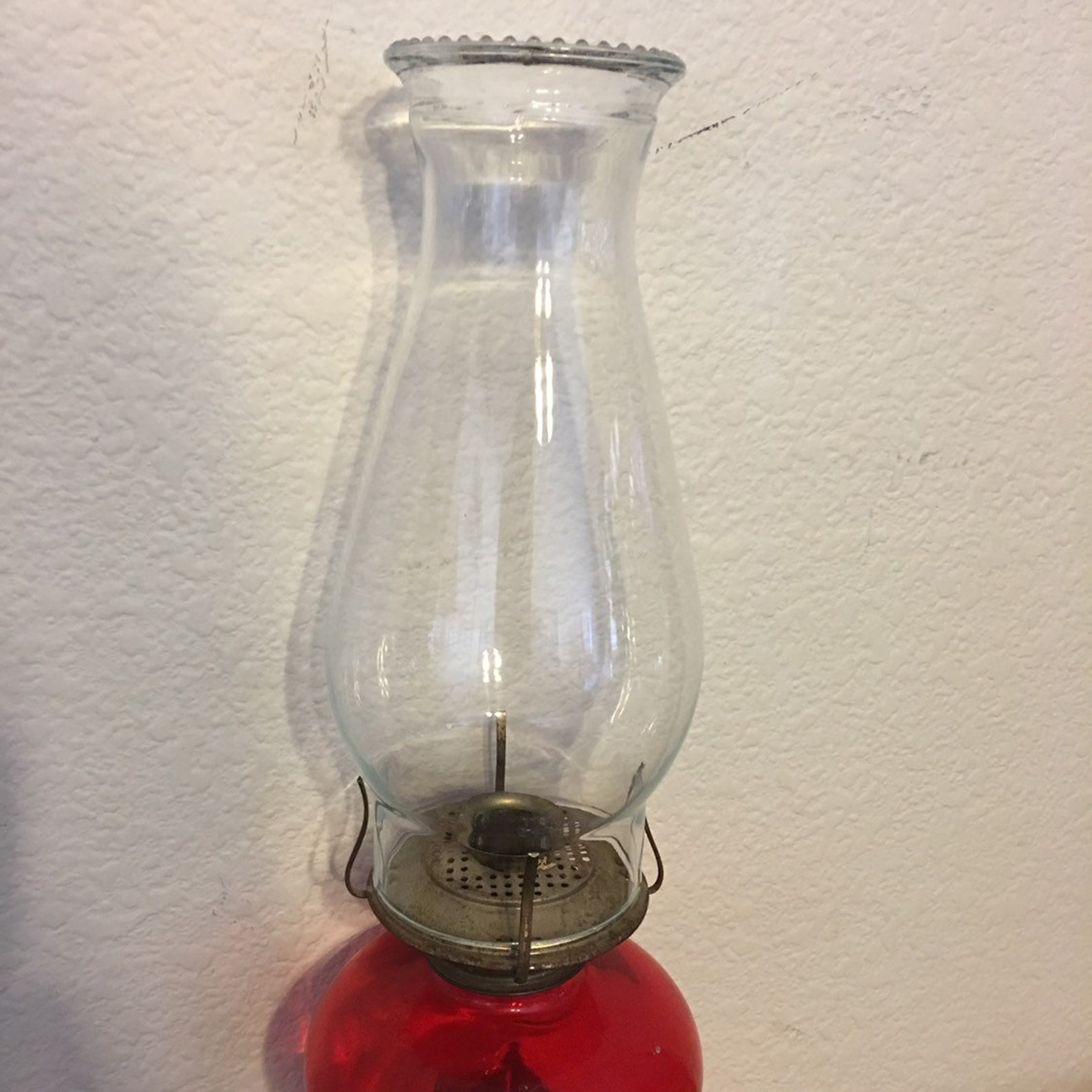 Vintage Hobnail Red Oil Lamp 1910 Etsy