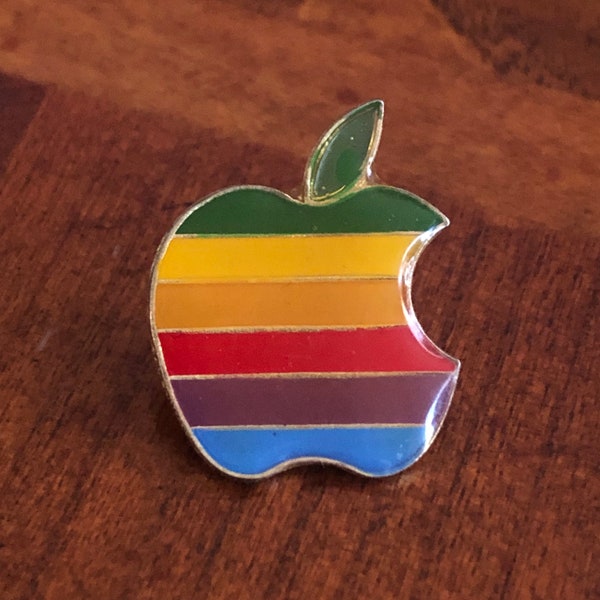 Vintage 80s Apple Computers enamel tie tack collectible pin