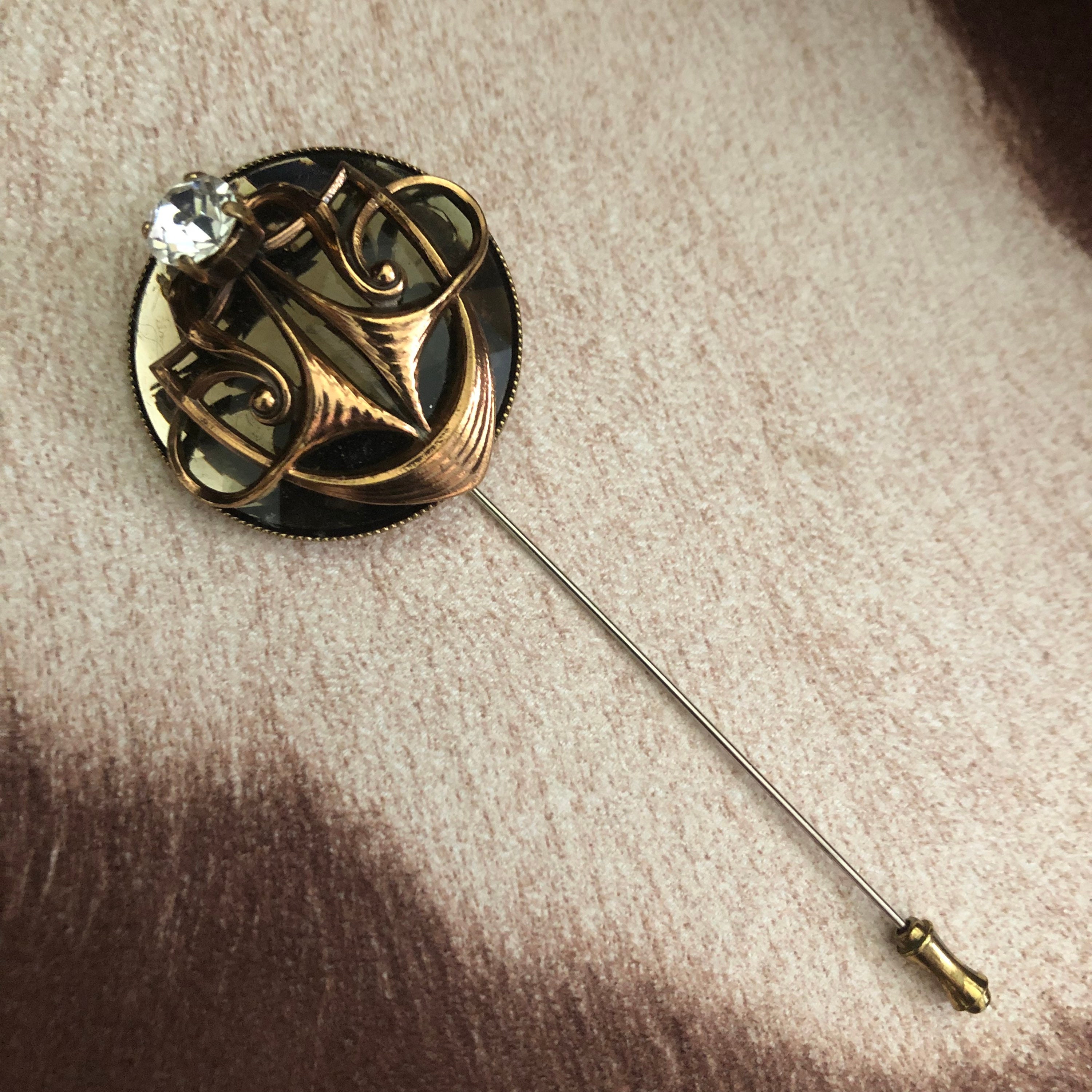 Ermani Bulatti Art Deco stick pin hat pin brooch Etsy.de