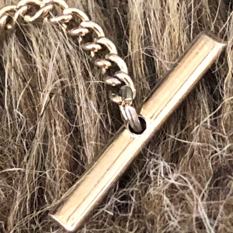 Men\u2019s Vintage gold tone tie tack pin with chain