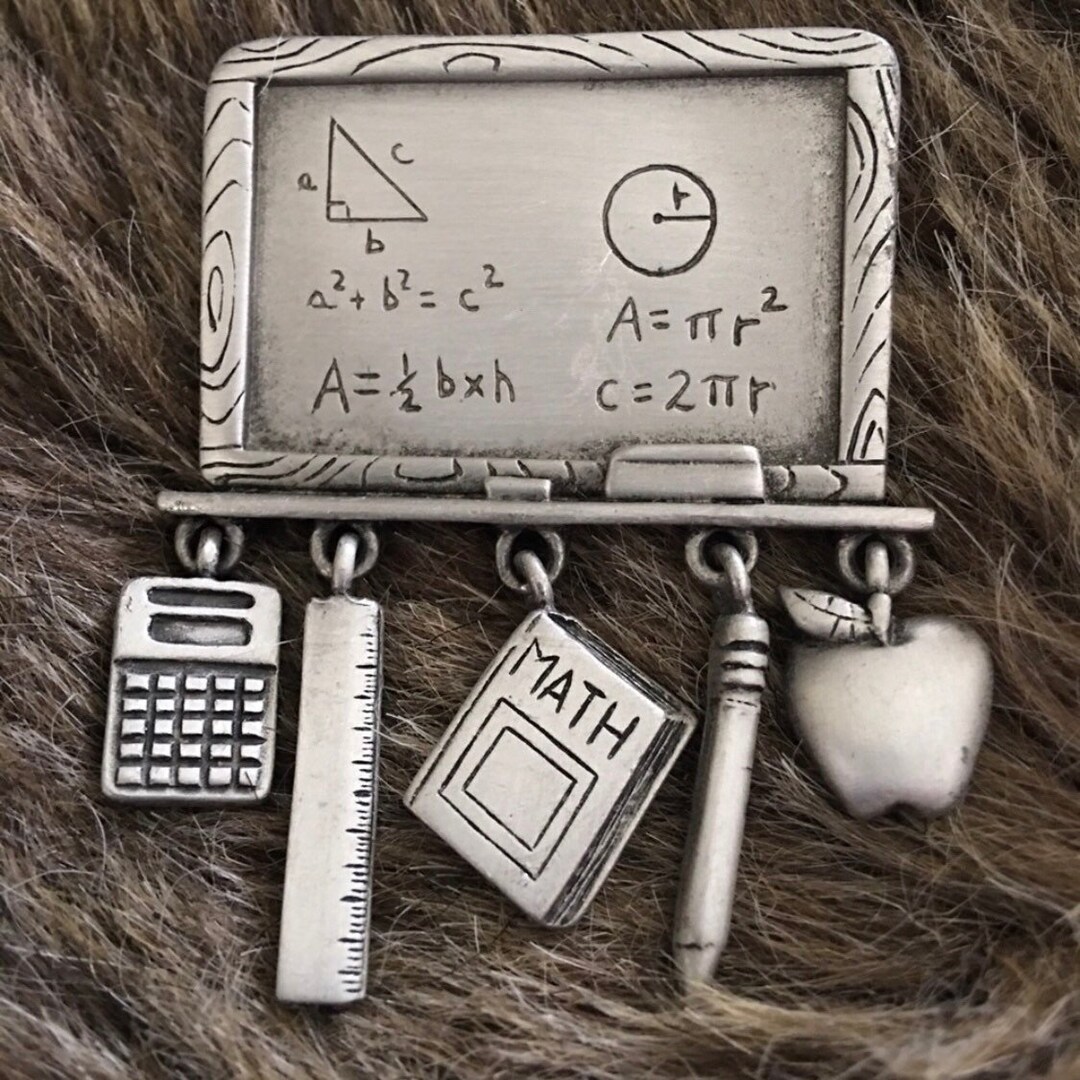Vintage Jonette Signed Math Teacher Dangle Brooch - Etsy