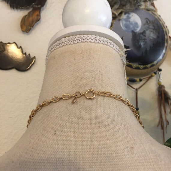 Vintage Avon enamel fan pendant gold link chain - image 7