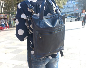 Portland Leather COWBOY BLUE SIERRA Backpack Portland Leather Goods Sierra Backpack- Cowboy Blue. Limited  main image 3