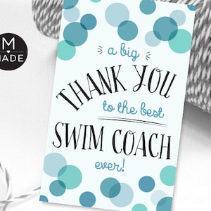 Étiquettes cadeaux Meilleur entraîneur de natation de tous les temps Étiquettes de remerciement entraîneur de natation Merci professeur de natation, professeur de natation, professeur de natation Étiquettes personnalisables