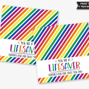 Lifesaver Gift Bag Toppers, Treat Bag Toppers, Employee, Nurse, Teacher, Office, Volunteer, Neighbor, Thank You Gift, Lifesaver Treat Bag