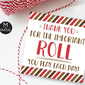 Thank You For The Important Roll You Play Gift Tags Teacher Thank You Gift Team Appreciation Office Workplace Employee Appreciation Gifts