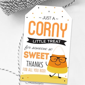 Personalizable Halloween Treat Tags Employee Thank You Team Appreciation Coworker Halloween Corny Little Treat Halloween Staff Appreciation
