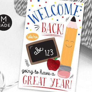 Printable Back to School Tag, Teacher Tag, Classroom Tag, Welcome Back, School Welcome Tag, Classroom Tags, Great Year School Tags, Digital